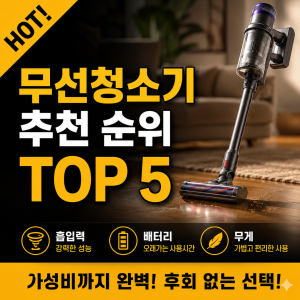 무선청소기 추천 순위 TOP 5 가격대별 라이프스타일별 비교 가이드 (2026년)